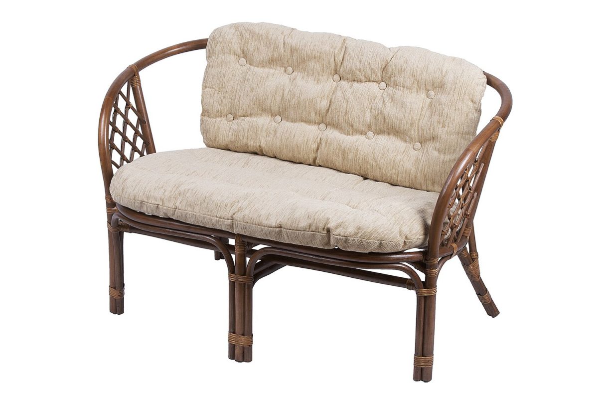 Диван 2-местный Багама 65x120x75 см черный