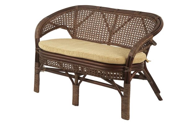Диван 2-местный Pelangi 65x120x75 см орех