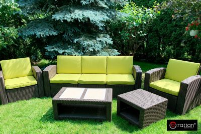 Комплект чехлов на подушки для мебели Раттан Премиум / Rattan Premium, нео яблоко