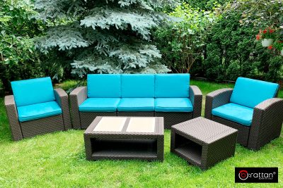 Комплект чехлов на подушки для мебели Раттан Премиум / Rattan Premium, нео изумруд