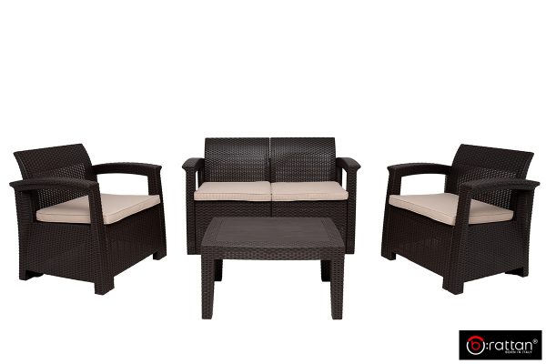 Комплект мебели Раттан Комфорт 4 / Rattan Comfort 4, венге