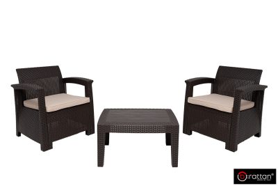 Комплект мебели Раттан Комфорт 3 / Rattan Comfort 3, венге