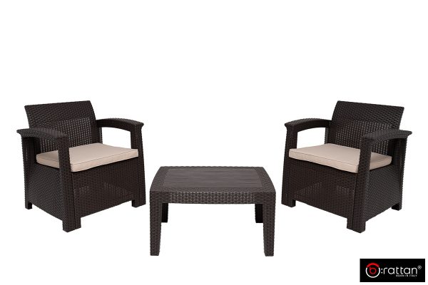 Комплект мебели Раттан Комфорт 3 / Rattan Comfort 3, венге