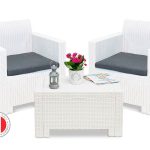 Комплект мебели НЕБРАСКА ТЕРРАСА Сет / NEBRASKA TERRACE Set (стол, 2 кресла), белый