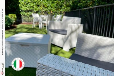 Комплект мебели НЕБРАСКА ТЕРРАСА Сет / NEBRASKA TERRACE Set (стол, 2 кресла), белый