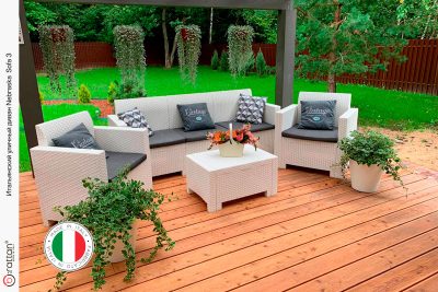 Комплект мебели НЕБРАСКА СОФА 3 / NEBRASKA SOFA 3 (3х местный диван), белый