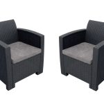 АРИЗОНА / ARIZONA b:rattan, Кресло (2шт.), антрацит (2 подушки)