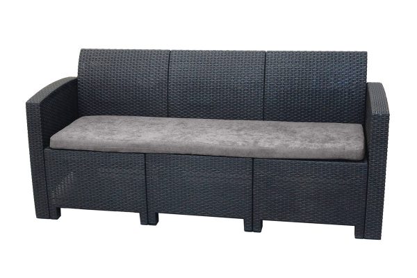 АРИЗОНА / ARIZONA b:rattan, Диван трехместный, антрацит (3-х местная подушка)