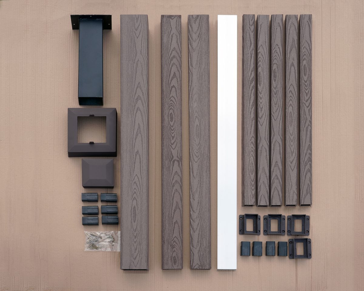 Ограждение ДПК holzhof woodstyle секция 1 м.п., с тиснением 3D,