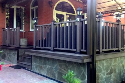 Ограждение ДПК holzhof woodstyle секция 1 м.п., с тиснением 3D,
