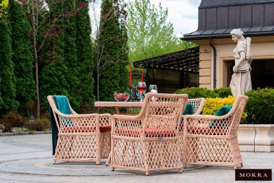 Комплект плетеной  мебели MOKKA ВИЛЛА РОСА / VILLA ROSA (4 кресла) + 4 подушки