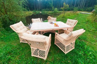 Плетеная мебель для террасы MOKKA ВИЛЛА РОСА / VILLA ROSA (на 6 персон) + 12 подушек