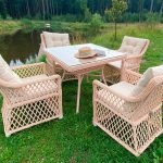 Плетеный комплект мебели MOKKA ВИЛЛА РОСА / VILLA ROSA (4 персоны) + 8 подушек