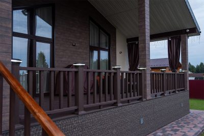 Крышка со светодиодами и юбка - комплект для столба Holzhof woodstyle (100*100)