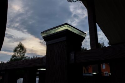 Крышка со светодиодами и юбка - комплект для столба Holzhof woodstyle (100*100)