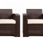 Раттан Премиум / Rattan Premium, комплект из 2-х кресел в цвете венге с подушками