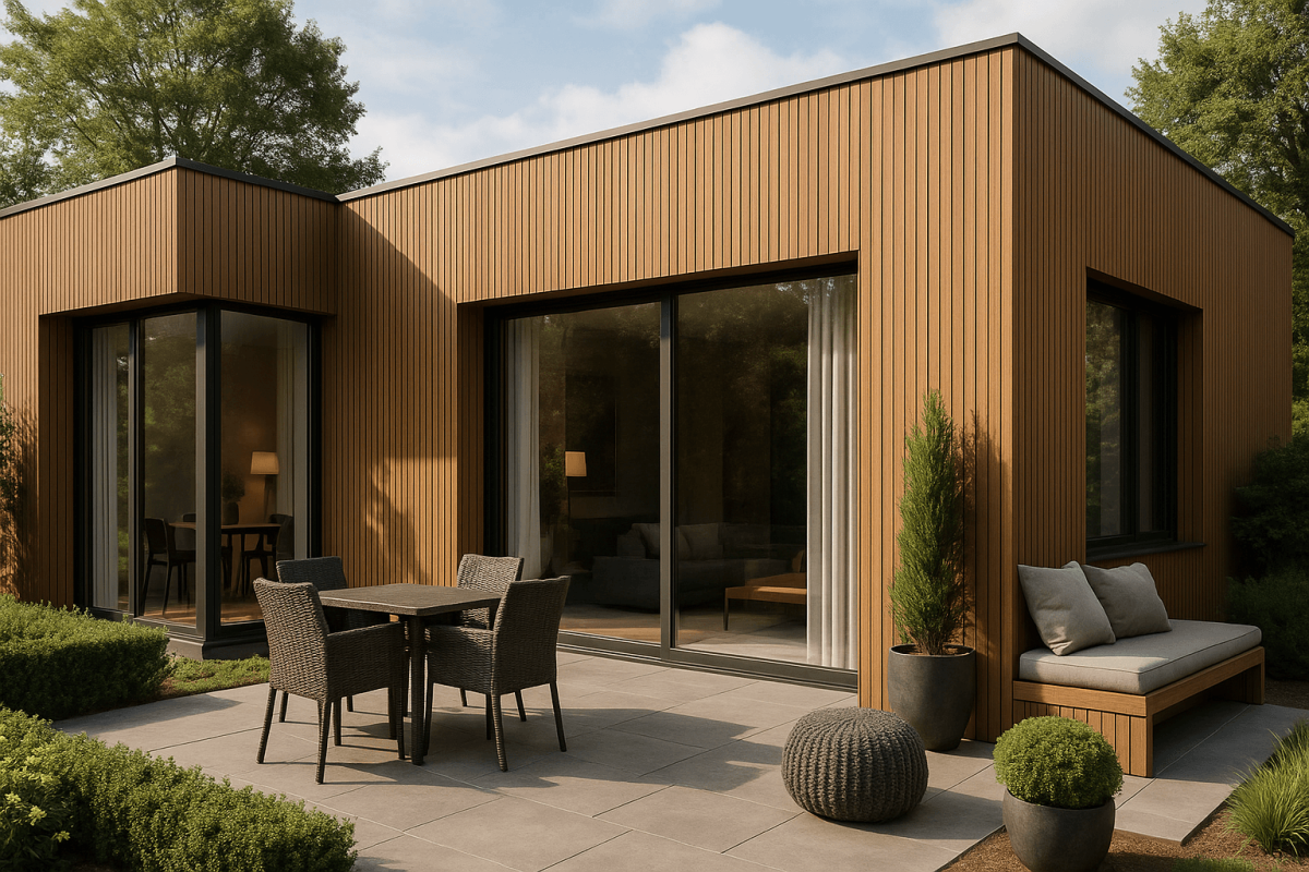 Фасадная реечная панель ДПК Holzhof Eco 219*26*3000мм, коричневый