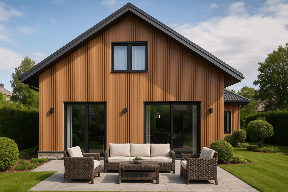 Фасадная реечная панель ДПК Holzhof Eco 219*26*3000мм, коричневый