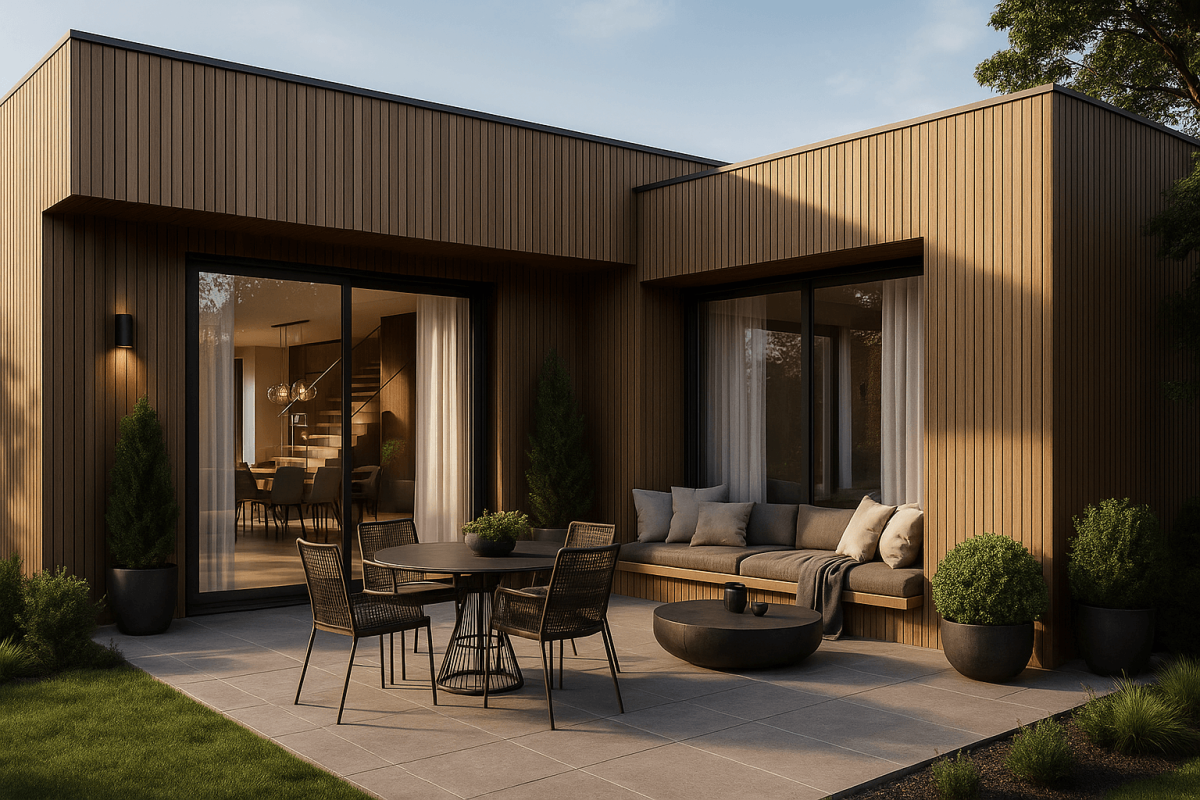 Фасадная реечная панель ДПК Holzhof Eco 219*26*3000мм, коричневый
