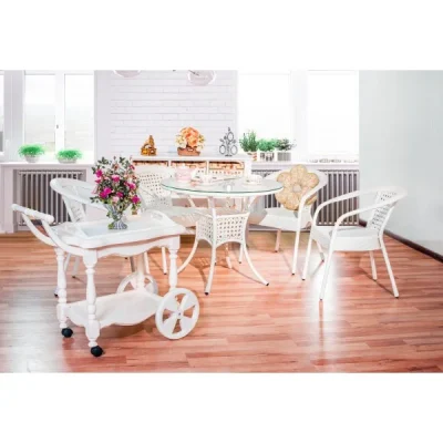 Комплект садовой мебели DECO 4 с круглым столом, белый
