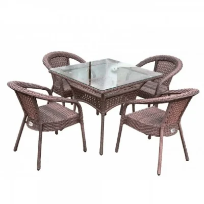 Комплект садовой мебели DECO 4 с квадратным столом 7034П шоколад