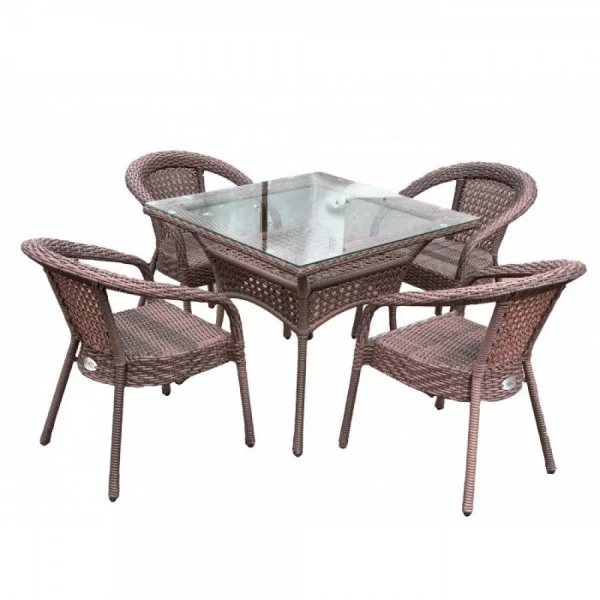 Комплект садовой мебели DECO 4 с квадратным столом 7034П шоколад