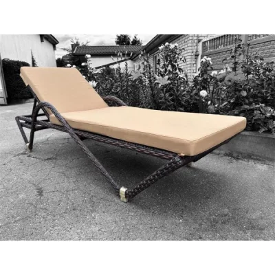 Шезлонг Relax 7034П коричневый с бежевой подушкой — изображение 6