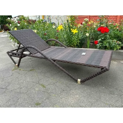 Шезлонг Relax 7034П коричневый с бежевой подушкой — изображение 3