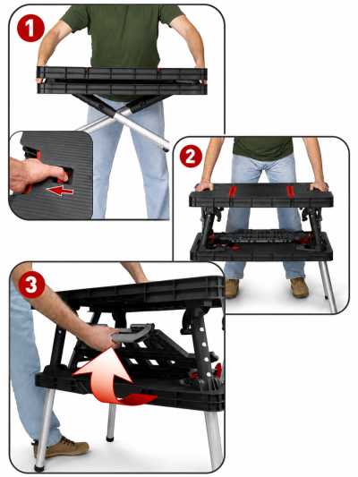 Стол рабочий складной Folding working table, черный