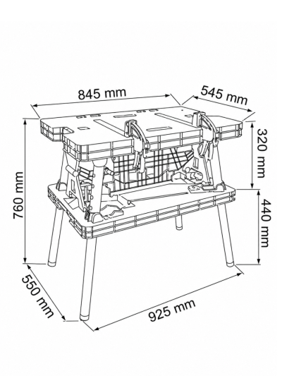 Стол рабочий складной Folding working table, черный
