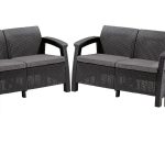 Набор садовой мебели Keter Corfu Rest Set (кресла-2шт, диван-2шт.), графит