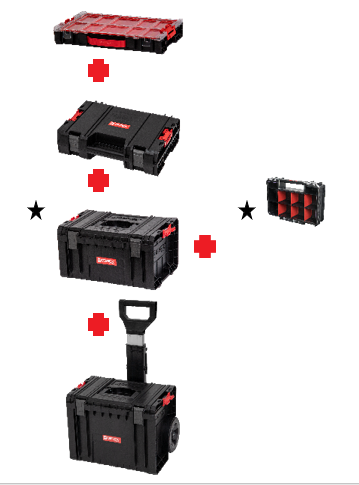 Набор ящиков Qbrick System PRO Set 5 в 1, черный