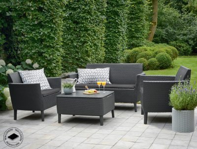 Набор уличной мебели (диван, 2 кресла, столик) Salemo 2-sofa set, графит