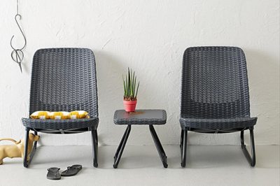 Набор уличной мебели (2 кресла, столик) Rio Patio set, графит