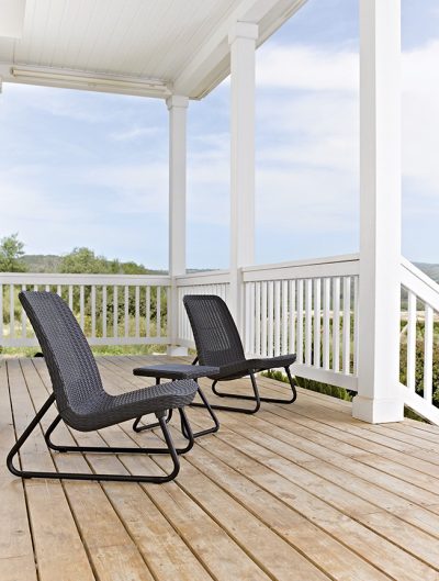 Набор уличной мебели (2 кресла, столик) Rio Patio set, графит