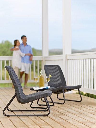 Набор уличной мебели (2 кресла, столик) Rio Patio set, графит