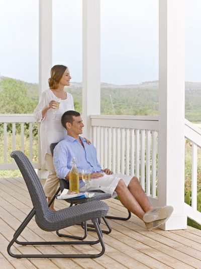 Набор уличной мебели (2 кресла, столик) Rio Patio set, графит