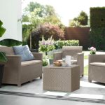 Комплект мебели "Elodie 2 seater Set" (2х местный диван, 2 кресла, столик), капучино