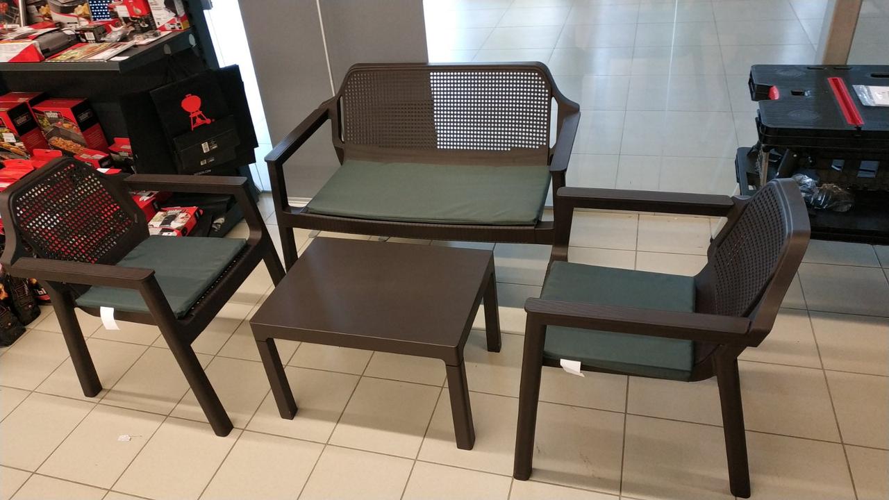 Набор мебели EASY COMFORT (диван, 2 кресла, стол), графит Набор мебели EASY COMFORT (диван, 2 кресла, стол), графит