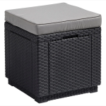 Пуф садовый с подушкой Keter Cube, графит