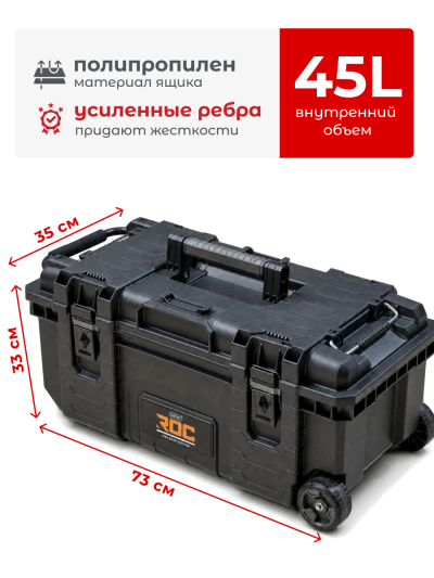 Мобильный ящик для инструментов Keter ROC PRO GEAR Mobile 28" 2.0, черный