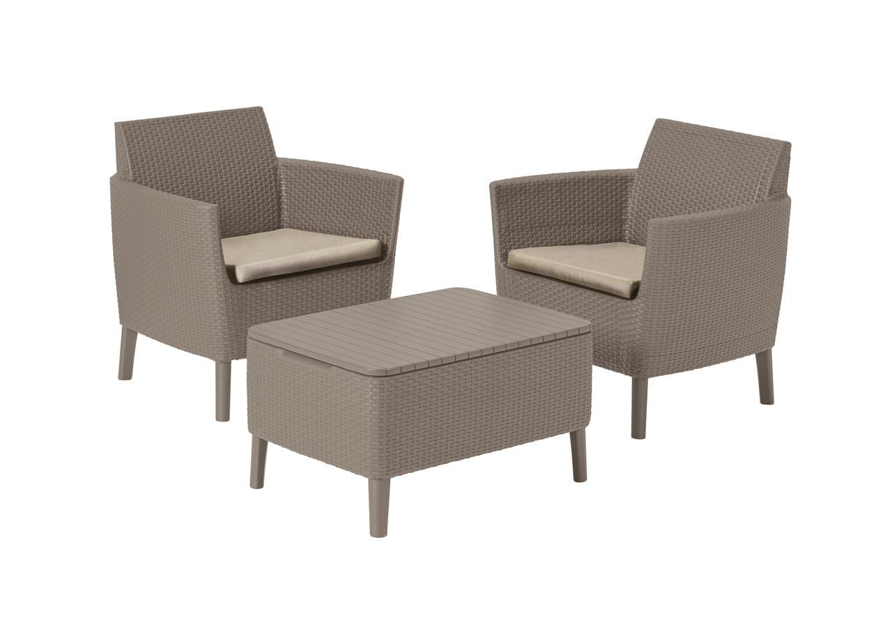 Комплект мебели Salemo Balcony Set, коричневый Комплект мебели Salemo Balcony Set, коричневый