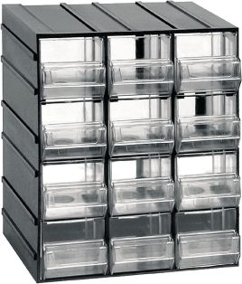 Органайзер пластиковый ArtPlast Variobox 12 секций, 192х148х230мм, черный