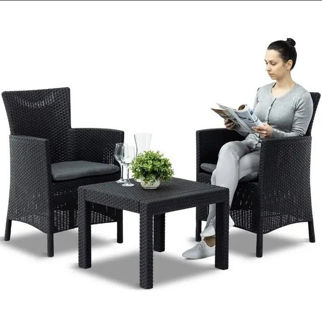 Комплект мебели Rosario balcony set (Розарио Сэт), графит Комплект мебели Rosario balcony set (Розарио Сэт), графит