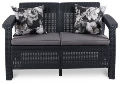 Диван под искусственный ротанг Corfu Love Seat, коричневый