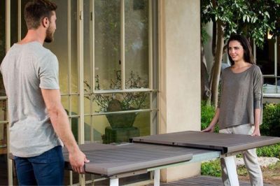 Стол раскладной Harmony extend table Keter, белый/капучино