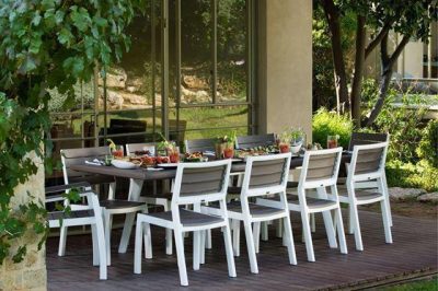 Стол раскладной Harmony extend table Keter, белый/капучино
