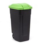 Урна для мусора на колесах Refuse Bin 110л, черный/зеленый