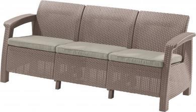 Скамья трехместная CORFU II MAX LOVE SEAT, капучино