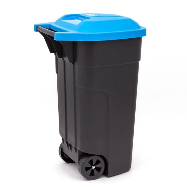 Урна для мусора на колесах Refuse Bin 110л, черный/синий